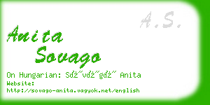 anita sovago business card